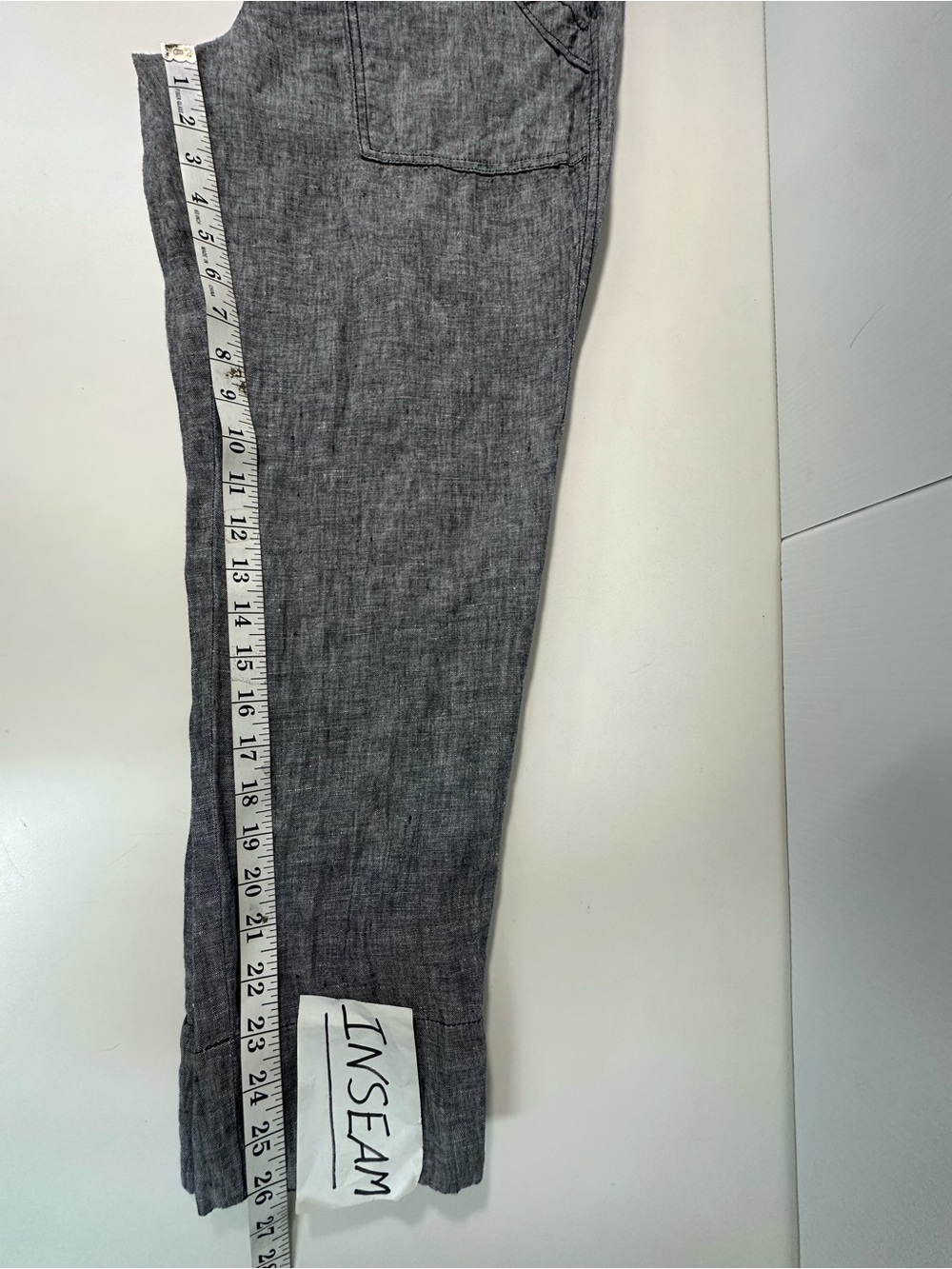 Athleta Linen Gray Drawstring Linen Cropped Pants Front Pockets Preppy - Picture 10 of 12